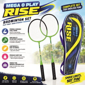 Volt Pro Rise Badminton Racket Set includes 2 lightweight badminton rackets and a convenient carry bag. Designed for beginners and casual players, it is suitable for comfortable indoor and outdoor practice and recreational play. Volt Pro Rise Badminton Racket Set includes 2 lightweight badminton rackets and a convenient carry bag. Designed for beginners and casual players, it is suitable for comfortable indoor and outdoor practice and recreational play.