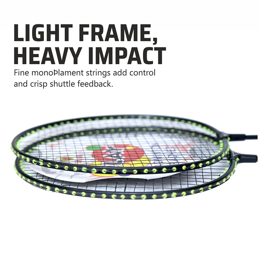 Volt Pro Soper Badminton Racket Set includes 2 badminton rackets with a carry bag, offering a simple and practical option for beginners and casual players. Suitable for indoor and outdoor recreational play.