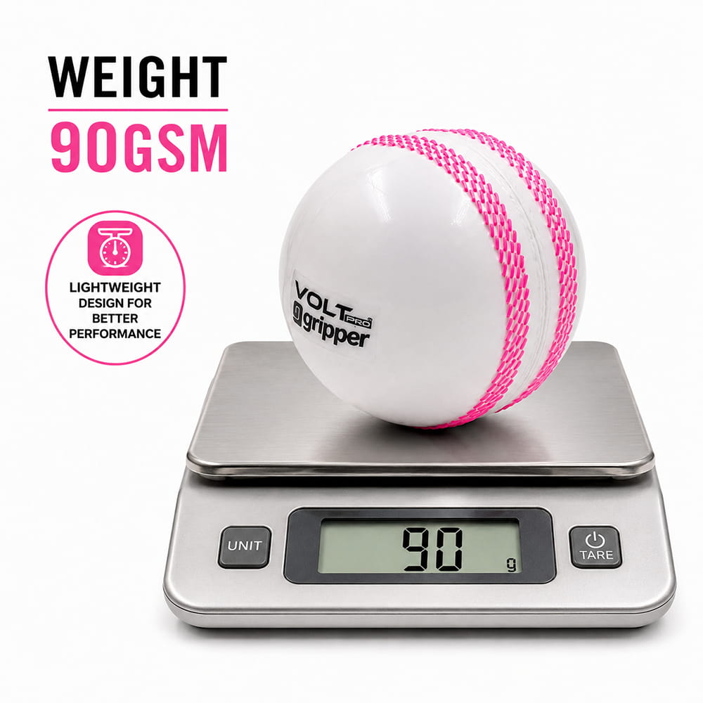 Volt Pro Gripper Seam Wind Ball is designed for swing and seam bowling practice. With a lightweight 90g construction and coloured seam, it is suitable for cricket training, coaching, and recreational play.