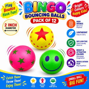 Enjoy fun and active play with Hello Friends Bingo Balls. This pack includes 12 premium designer rubber balls in a convenient pet jar, perfect for bouncing games and indoor or outdoor play. Enjoy fun and active play with Hello Friends Bingo Balls. This pack includes 12 premium designer rubber balls in a convenient pet jar, perfect for bouncing games and indoor or outdoor play.