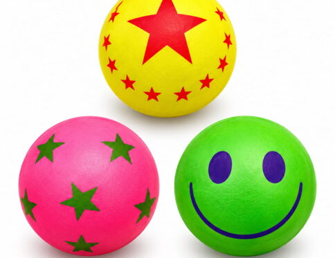 Enjoy active play with Hello Friends Bingo Balls, featuring premium designer rubber balls in a convenient 3-piece blister pack. Each ball is 2 inches in size and offers a fun bouncing experience for kids.