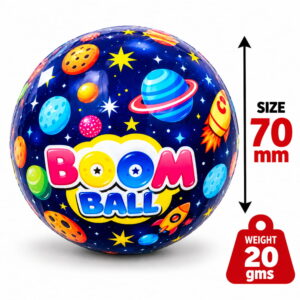 Hello Friends Boom Ball Lite features soft sponge balls designed for safe and fun play. Each ball weighs 20 g and measures 70 mm, with assorted designs in a pack of 12. Suitable for active indoor and outdoor play.
