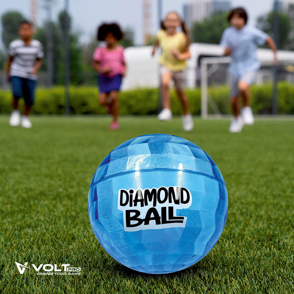 Hello Friends Diamond Ball 6 Inch is a soft and durable PVC playground ball featuring an attractive 3D diamond pattern. Its lightweight design and good bounce make it suitable for kids' indoor and outdoor games.