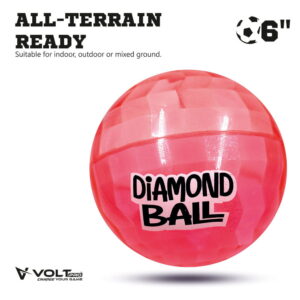 Hello Friends Diamond Ball 6 Inch is a soft and durable PVC playground ball featuring an attractive 3D diamond pattern. Its lightweight design and good bounce make it suitable for kids' indoor and outdoor games.