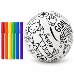 Hello Friends DIY Soccer Ball is an 8-inch creative activity ball available in 6 colors. Color it, play it, and love it while encouraging creativity through fun indoor and outdoor play. A fun activity and gift choice for children.