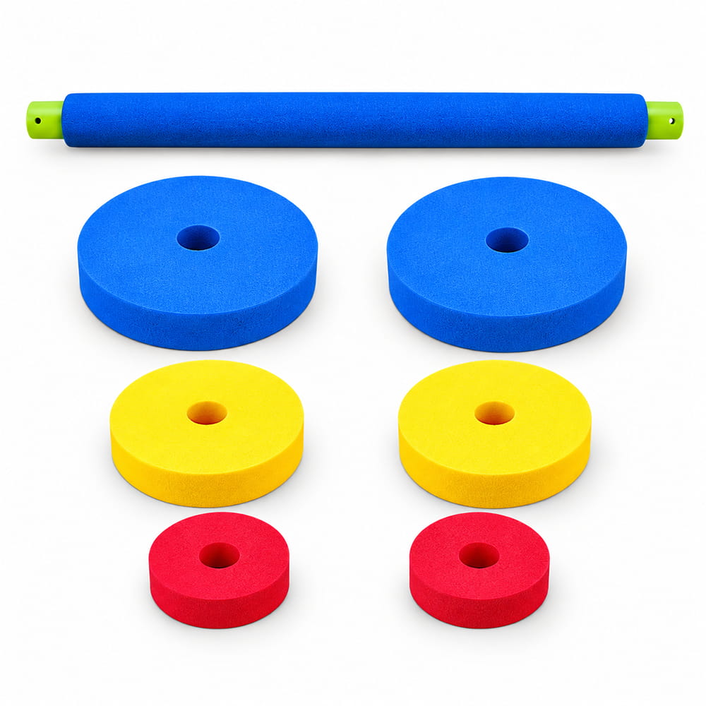 Hello Friends EVA Foam Barbell is designed for fun kids fitness and active play. Made with premium EVA foam and an easy-grip design, it is suitable for simple arm-strengthening exercises, movement activities, and active play.