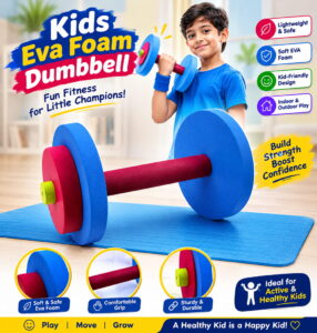 Hello Friends EVA Foam Dumbbell Set is designed for fun kids fitness and active play. Made with premium EVA foam and easy-grip handles, it is suitable for bicep curls, arm-strengthening activities, and simple exercise routines.