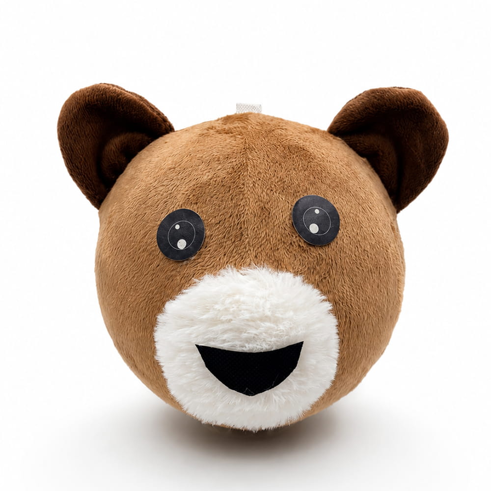 The Hello Friends Fluffy Bear Bouncing Plush Ball is a fun addition to playtime. With its soft feel and 6-inch size, it is easy to hold, toss, and bounce. Designed for indoor and outdoor activities and comes with a pouch and air pump.