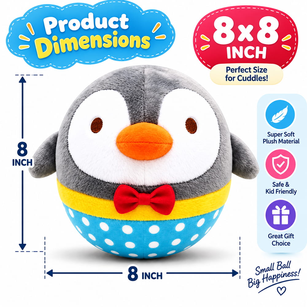 Add a cute touch to playtime with the Hello Friends Fluffy Bear Bouncing Plush Ball. This 8-inch ball is soft, easy to handle, and made for gentle bouncing and active games. Comes with a pouch and air pump for convenient use.