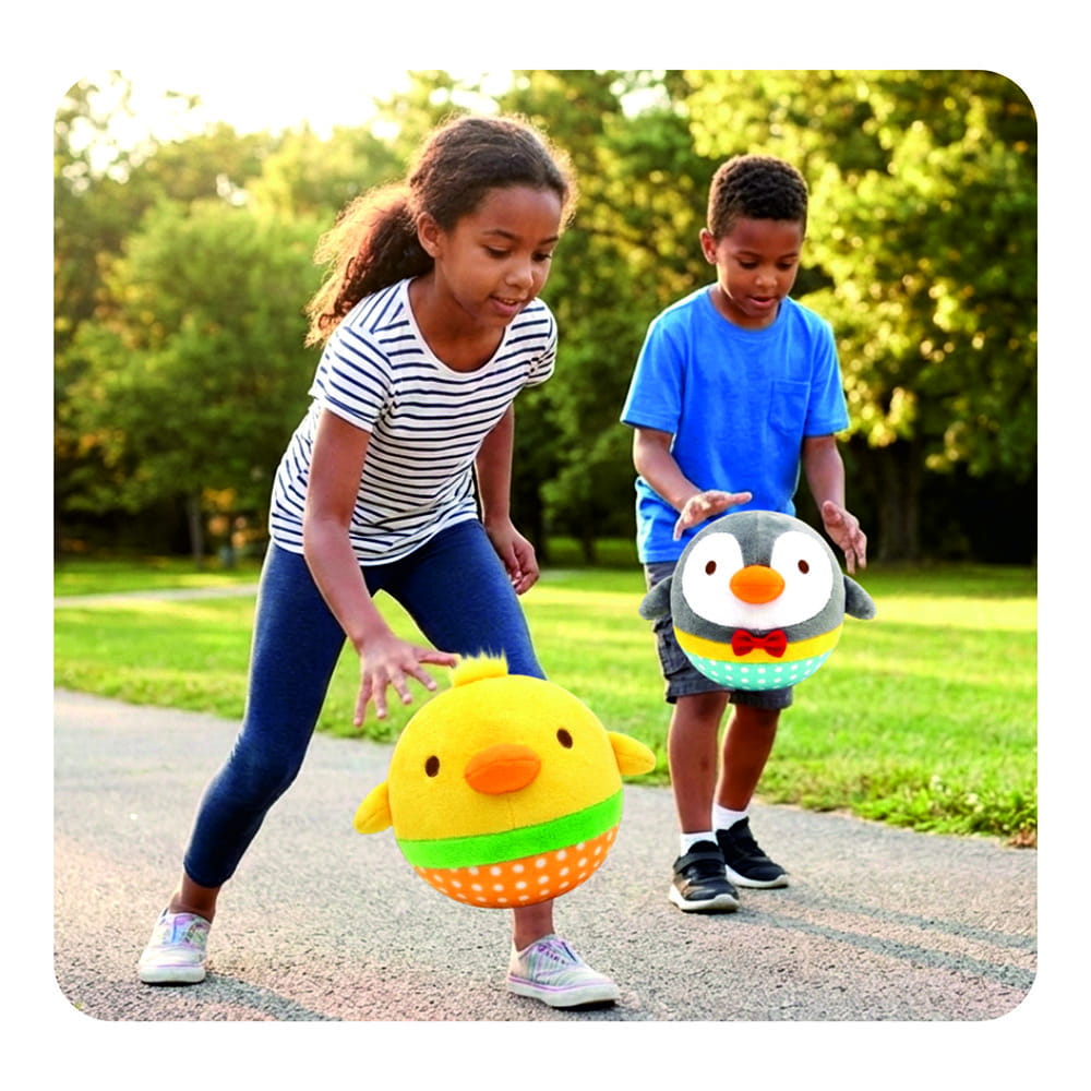 Add a cute touch to playtime with the Hello Friends Fluffy Bear Bouncing Plush Ball. This 8-inch ball is soft, easy to handle, and made for gentle bouncing and active games. Comes with a pouch and air pump for convenient use.