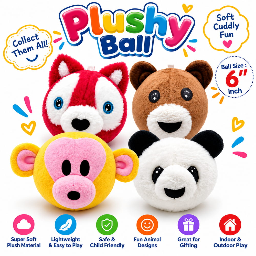 Bring a playful Husky theme to everyday activities with this 6-inch fluffy bouncing ball. Its soft feel and gentle bounce make it suitable for indoor and outdoor play. Includes a pouch and air pump for convenient carrying and inflation.