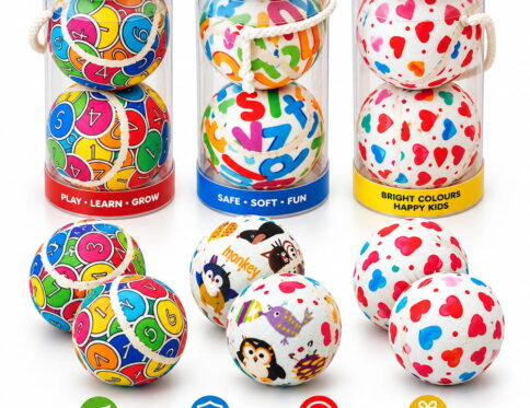 Hello Friends Fun Designer Printed Tennis Balls feature attractive prints and a 2.5-inch size that is easy to handle. The set includes 2 balls packed in a transparent tube for convenient storage and display.