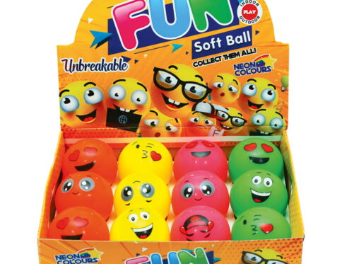 Make playtime more fun with Hello Friends Fun Emoji Balls featuring colourful emoji prints on soft PVC balls. Each ball measures 2.5 inches and the pack includes 24 pieces in a convenient PDQ box, ideal for fun and recreational play.