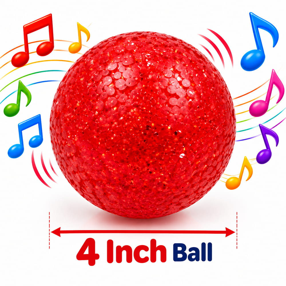 Hello Friends Happy Rattle Ball is a 4-inch musical crystal ball designed to make a gentle rattling sound during play. The pack includes 1 piece. Hello Friends Happy Rattle Ball is a 4-inch musical crystal ball designed to make a gentle rattling sound during play. The pack includes 1 piece.