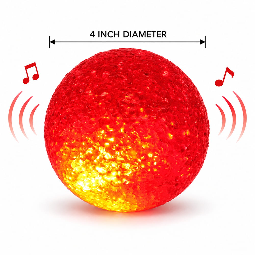 Hello Friends Jumbo LED Flashing Musical Rattle Ball is a 4-inch interactive play ball with motion sensor lights and sound. Its colourful flashing effect and musical feature make playtime more engaging. Comes in a convenient 1-piece blister pack. Hello Friends Jumbo LED Flashing Musical Rattle Ball is a 4-inch interactive play ball with motion sensor lights and sound. Its colourful flashing effect and musical feature make playtime more engaging. Comes in a convenient 1-piece blister pack.