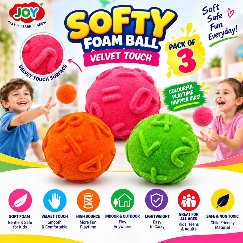 Hello Friends Number Softy Foam Balls feature a soft and spongy feel with a smooth velvet-touch surface. Each 2-inch ball has a raised number design that can be felt by touch. Includes 3 balls in a jar. Hello Friends Number Softy Foam Balls feature a soft and spongy feel with a smooth velvet-touch surface. Each 2-inch ball has a raised number design that can be felt by touch. Includes 3 balls in a jar.