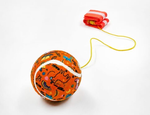 Hello Friends Rebound Ball Return Ball Yo-Yo features a 2.5-inch tennis-style ball attached to a string and strap for catching, bouncing, and throwing practice. The connected design allows repeated return play and makes it a fun choice for kids, active play, and outdoor recreation.