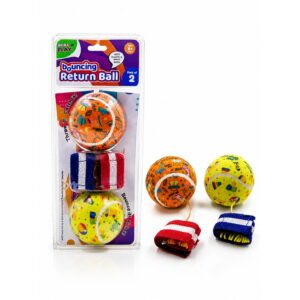 Hello Friends Rebound Ball Return Ball Yo-Yo features a 2.5-inch tennis-style ball attached to a string and strap for catching, bouncing, and throwing practice. The connected design allows repeated return play and makes it a fun choice for kids, active play, and outdoor recreation.