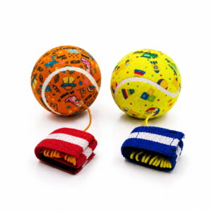 Hello Friends Rebound Ball Return Ball Yo-Yo features a 2.5-inch tennis-style ball attached to a string and strap for catching, bouncing, and throwing practice. The connected design allows repeated return play and makes it a fun choice for kids, active play, and outdoor recreation.