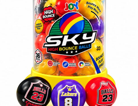 Enjoy exciting bouncing fun with Hello Friends Sky High Bounce Balls. Each 2.25-inch ball is designed for high-bouncing play, with 36 assorted balls packed in a convenient transparent tube.