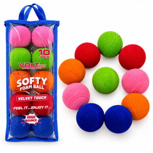 Enjoy soft and bouncy play with Hello Friends Softy Foam Balls. These 2-inch foam balls feature a smooth velvet touch, soft and spongy feel, high bounce and bright neon colours. Includes 10 balls.