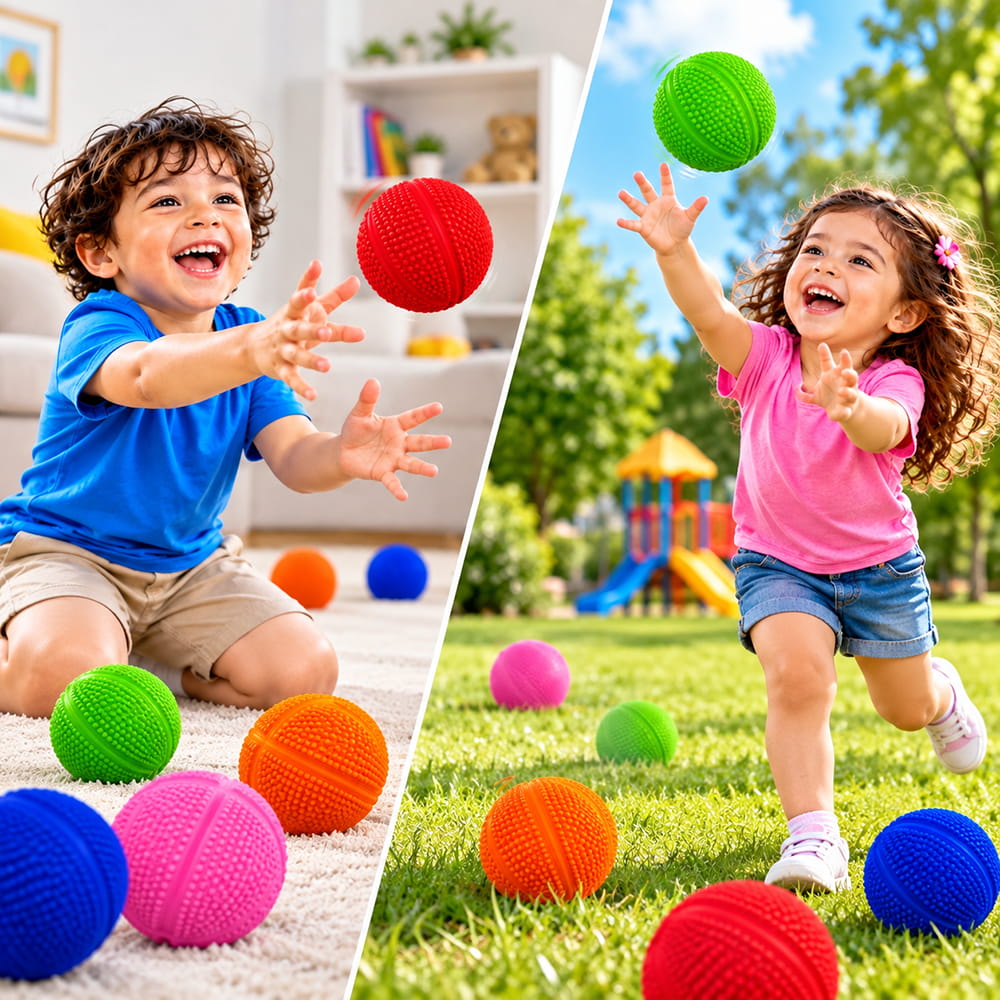Enjoy soft and bouncy play with Hello Friends Softy Foam Balls. These 2-inch foam balls feature a smooth velvet touch, soft and spongy feel, high bounce and bright neon colours. Includes 10 balls.