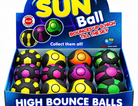Add more fun to playtime with Hello Friends Sun Balls. These 2.5-inch designer rubber hollow balls are made for high-bouncing play and come in a convenient 12-piece box pack, ideal for active recreational activities.