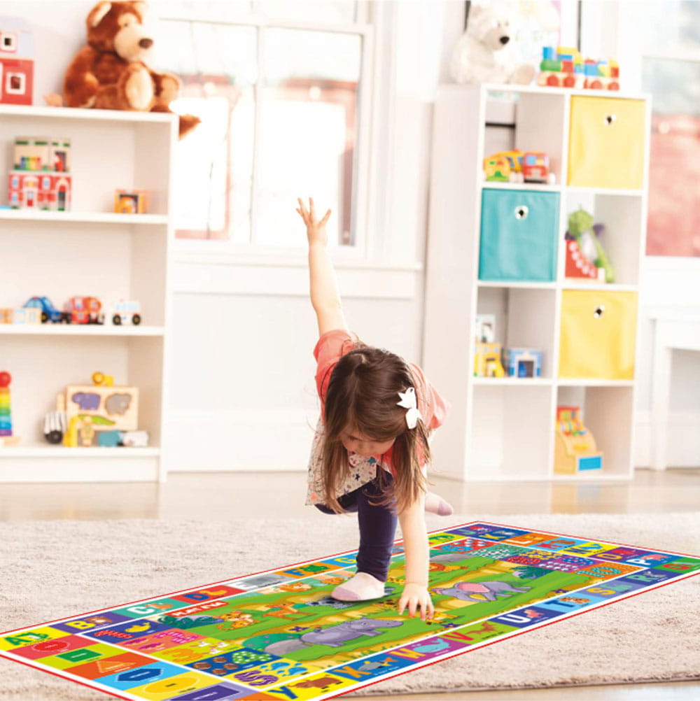Play Eva Activity Mat is a soft UV printed learning mat designed for kids. It features ABC, 123, colors, shapes, and seasons to make learning fun and engaging. The mat measures 24 x 72 inches with a 4 mm thickness.