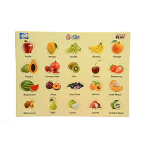 Play Eva Fruit Learning Puzzle makes learning about different fruits fun and interactive. The EVA foam board features easy-to-handle puzzle pieces with colourful fruit illustrations, making it suitable for early learning and activity-based play.