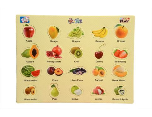 Play Eva Fruit Learning Puzzle makes learning about different fruits fun and interactive. The EVA foam board features easy-to-handle puzzle pieces with colourful fruit illustrations, making it suitable for early learning and activity-based play.