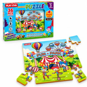 Educational and fun UV Printed Interlocking Puzzle designed for screen-free play. Made with non-toxic and child-safe materials, it includes 36 pieces and measures 12 x 12 inches. A fun activity for children to enjoy while developing concentration and problem-solving skills.