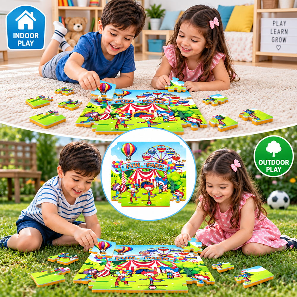 Educational and fun UV Printed Interlocking Puzzle designed for screen-free play. Made with non-toxic and child-safe materials, it includes 36 pieces and measures 12 x 12 inches. A fun activity for children to enjoy while developing concentration and problem-solving skills.