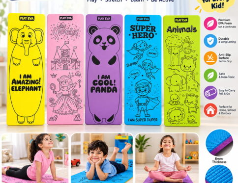 Play Eva Kids Activity Mat is designed for fun, active, and learning activities. Featuring a Pro Grip anti-skid surface, it provides a stable base during play and activities. The mat measures 72 x 24 inches with a 4 mm thickness.
