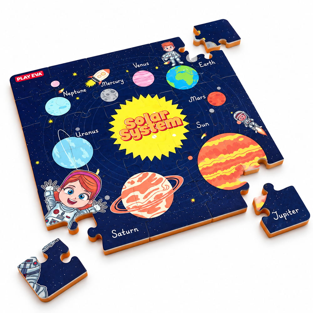 Educational and fun UV Printed Interlocking Puzzle designed for screen-free play. Made with non-toxic and child-safe materials, it includes 36 pieces and measures 12 x 12 inches. A fun activity for children to enjoy while developing concentration and problem-solving skills.