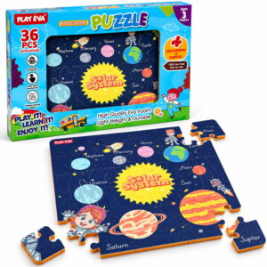 Educational and fun UV Printed Interlocking Puzzle designed for screen-free play. Made with non-toxic and child-safe materials, it includes 36 pieces and measures 12 x 12 inches. A fun activity for children to enjoy while developing concentration and problem-solving skills.