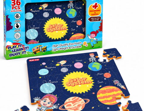 Educational and fun UV Printed Interlocking Puzzle designed for screen-free play. Made with non-toxic and child-safe materials, it includes 36 pieces and measures 12 x 12 inches. A fun activity for children to enjoy while developing concentration and problem-solving skills.