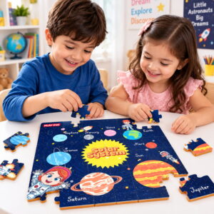 Educational and fun UV Printed Interlocking Puzzle designed for screen-free play. Made with non-toxic and child-safe materials, it includes 36 pieces and measures 12 x 12 inches. A fun activity for children to enjoy while developing concentration and problem-solving skills.