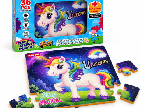 Educational and fun UV Printed Interlocking Puzzle designed for screen-free play. Made with non-toxic and child-safe materials, it includes 36 pieces and measures 12 x 12 inches. A fun activity for children to enjoy while developing concentration and problem-solving skills.