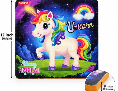 Educational and fun UV Printed Interlocking Puzzle designed for screen-free play. Made with non-toxic and child-safe materials, it includes 36 pieces and measures 12 x 12 inches. A fun activity for children to enjoy while developing concentration and problem-solving skills.
