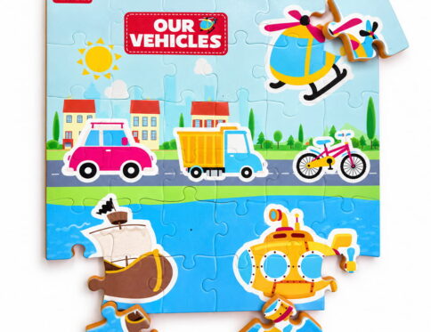 Educational and fun UV Printed Interlocking Puzzle designed for screen-free play. Made with non-toxic and child-safe materials, it includes 36 pieces and measures 12 x 12 inches. A fun activity for children to enjoy while developing concentration and problem-solving skills.
