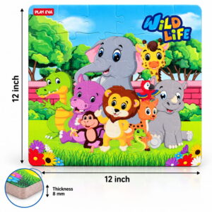 Educational and fun UV Printed Interlocking Puzzle designed for screen-free play. Made with non-toxic and child-safe materials, it includes 36 pieces and measures 12 x 12 inches. A fun activity for children to enjoy while developing concentration and problem-solving skills.