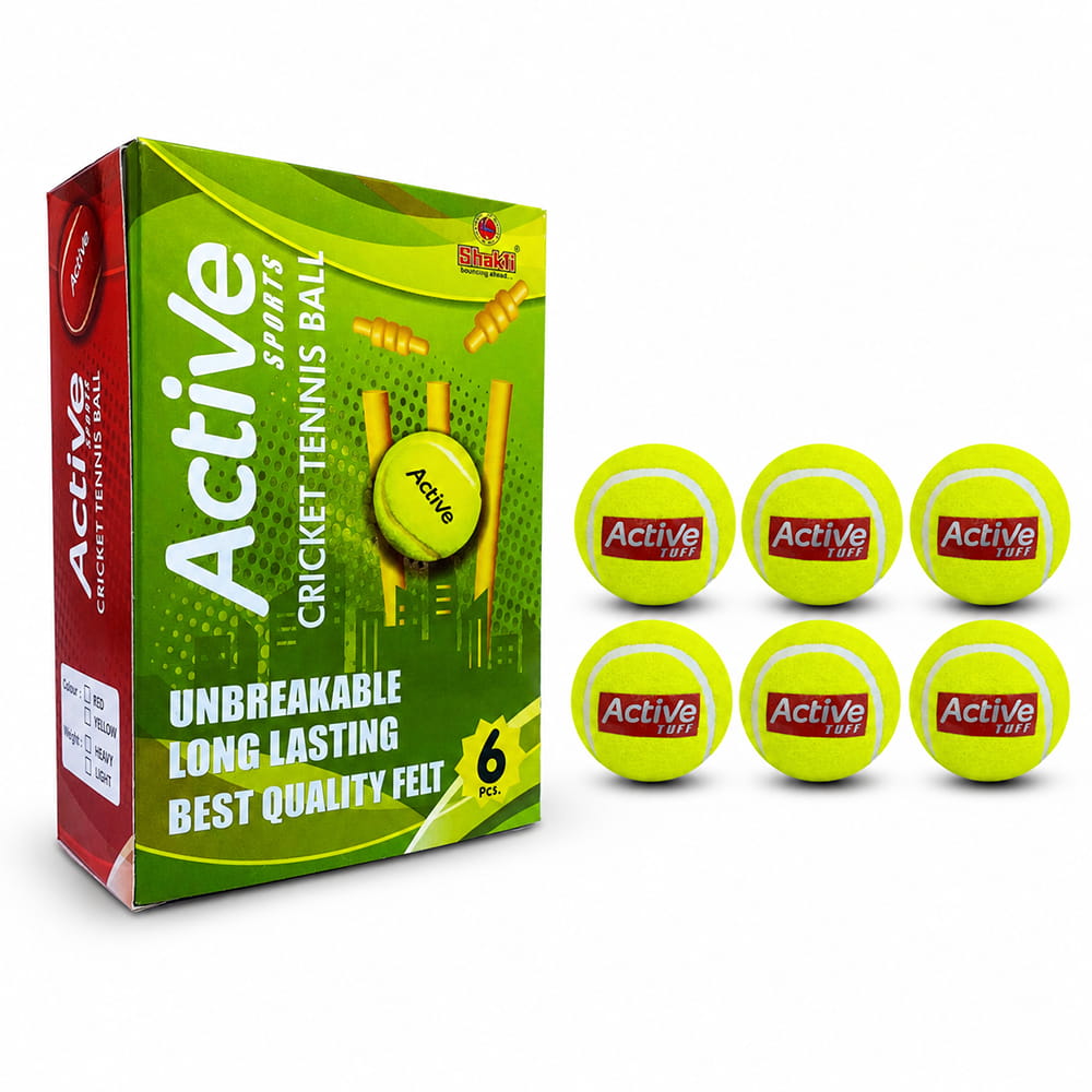 Volt Pro Active Red Cricket Tennis Balls are designed with a durable rubber core and premium felt covering for reliable performance. Suitable for gully cricket, practice sessions, training, and matches.