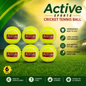 Volt Pro Active Red Cricket Tennis Balls are designed with a durable rubber core and premium felt covering for reliable performance. Suitable for gully cricket, practice sessions, training, and matches.