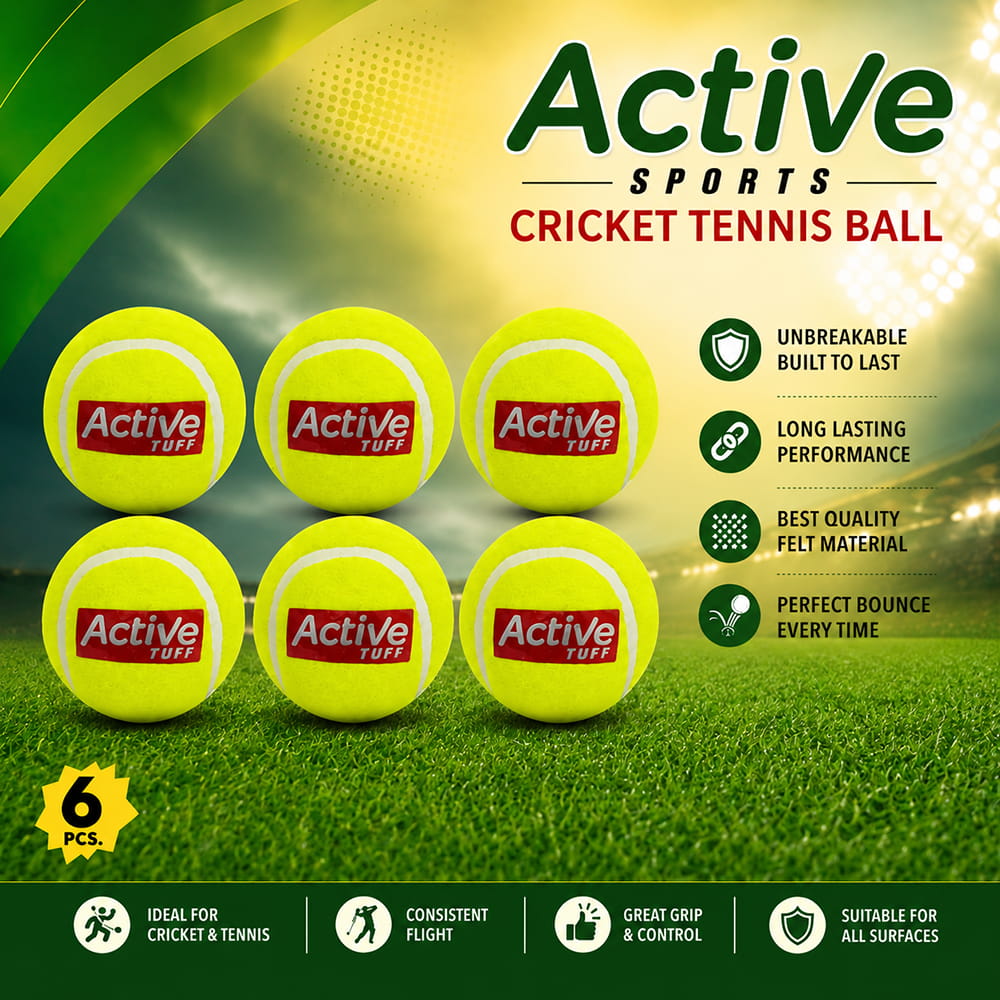 Volt Pro Active Red Cricket Tennis Balls are designed with a durable rubber core and premium felt covering for reliable performance. Suitable for gully cricket, practice sessions, training, and matches.