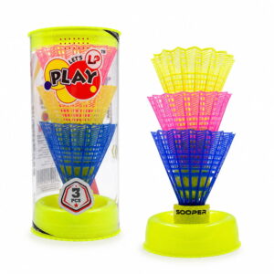 Volt Pro Coloured Plastic Shuttlecocks include 3 differently coloured shuttlecocks designed for easy visibility and regular badminton play. Suitable for beginners, practice sessions, training, and outdoor games.