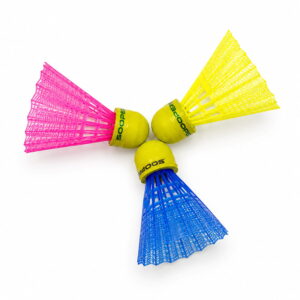 Volt Pro Coloured Plastic Shuttlecocks include 3 differently coloured shuttlecocks designed for easy visibility and regular badminton play. Suitable for beginners, practice sessions, training, and outdoor games.