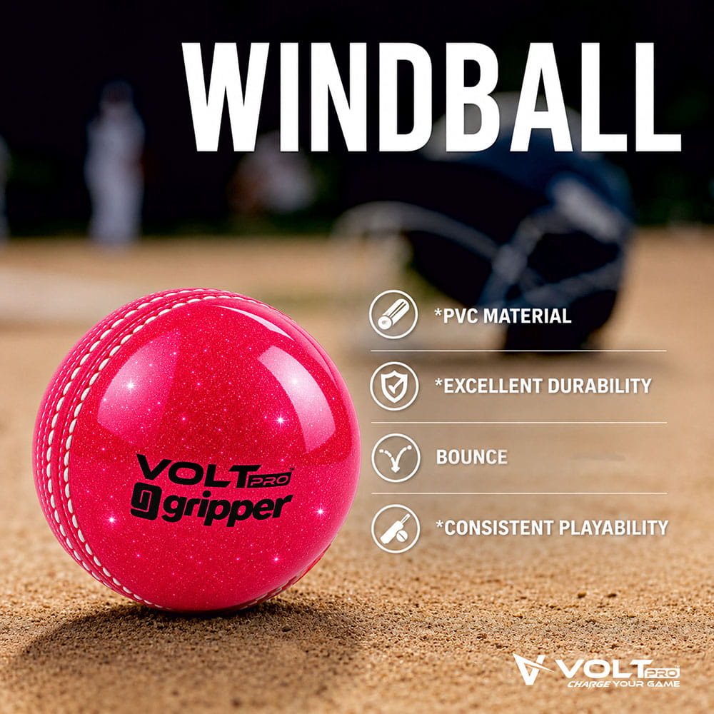 Volt Pro Glitter Wind Balls feature bright neon colours and a coloured seam for better visibility during cricket practice. The 90g lightweight construction makes them suitable for training, swing practice, and recreational play. Volt Pro Glitter Wind Balls feature bright neon colours and a coloured seam for better visibility during cricket practice. The 90g lightweight construction makes them suitable for training, swing practice, and recreational play.