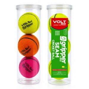 Volt Pro Gripper Seam Cricket Tennis Ball Set includes 3 colourful cricket tennis balls designed for practice and recreational play. Lightweight construction and seam design help players enjoy swing-focused cricket sessions.