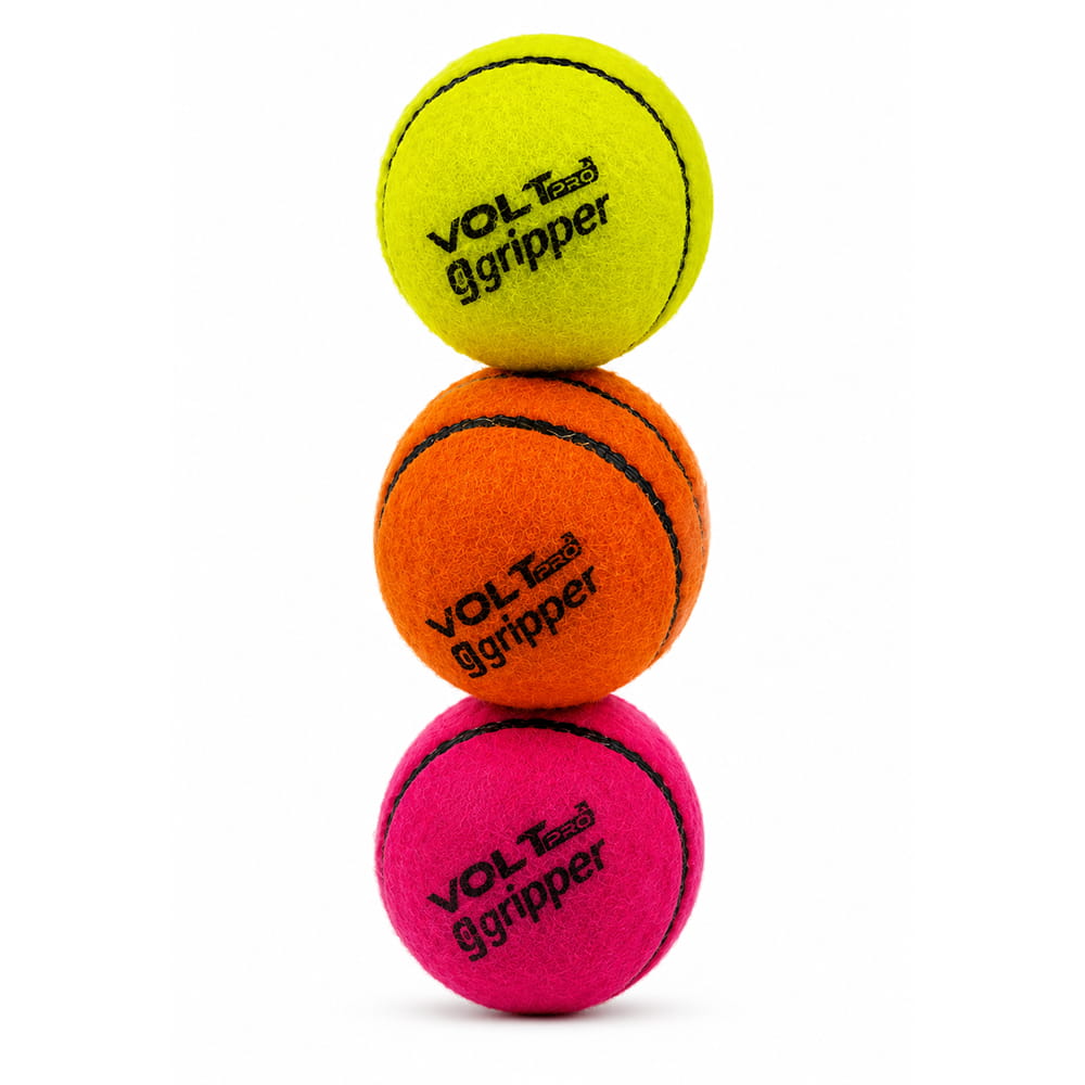 Volt Pro Gripper Seam Cricket Tennis Ball Set includes 3 colourful cricket tennis balls designed for practice and recreational play. Lightweight construction and seam design help players enjoy swing-focused cricket sessions. Volt Pro Gripper Seam Cricket Tennis Ball Set includes 3 colourful cricket tennis balls designed for practice and recreational play. Lightweight construction and seam design help players enjoy swing-focused cricket sessions.