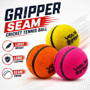 Volt Pro Gripper Seam Cricket Tennis Ball Set includes 3 colourful cricket tennis balls designed for practice and recreational play. Lightweight construction and seam design help players enjoy swing-focused cricket sessions. Volt Pro Gripper Seam Cricket Tennis Ball Set includes 3 colourful cricket tennis balls designed for practice and recreational play. Lightweight construction and seam design help players enjoy swing-focused cricket sessions.